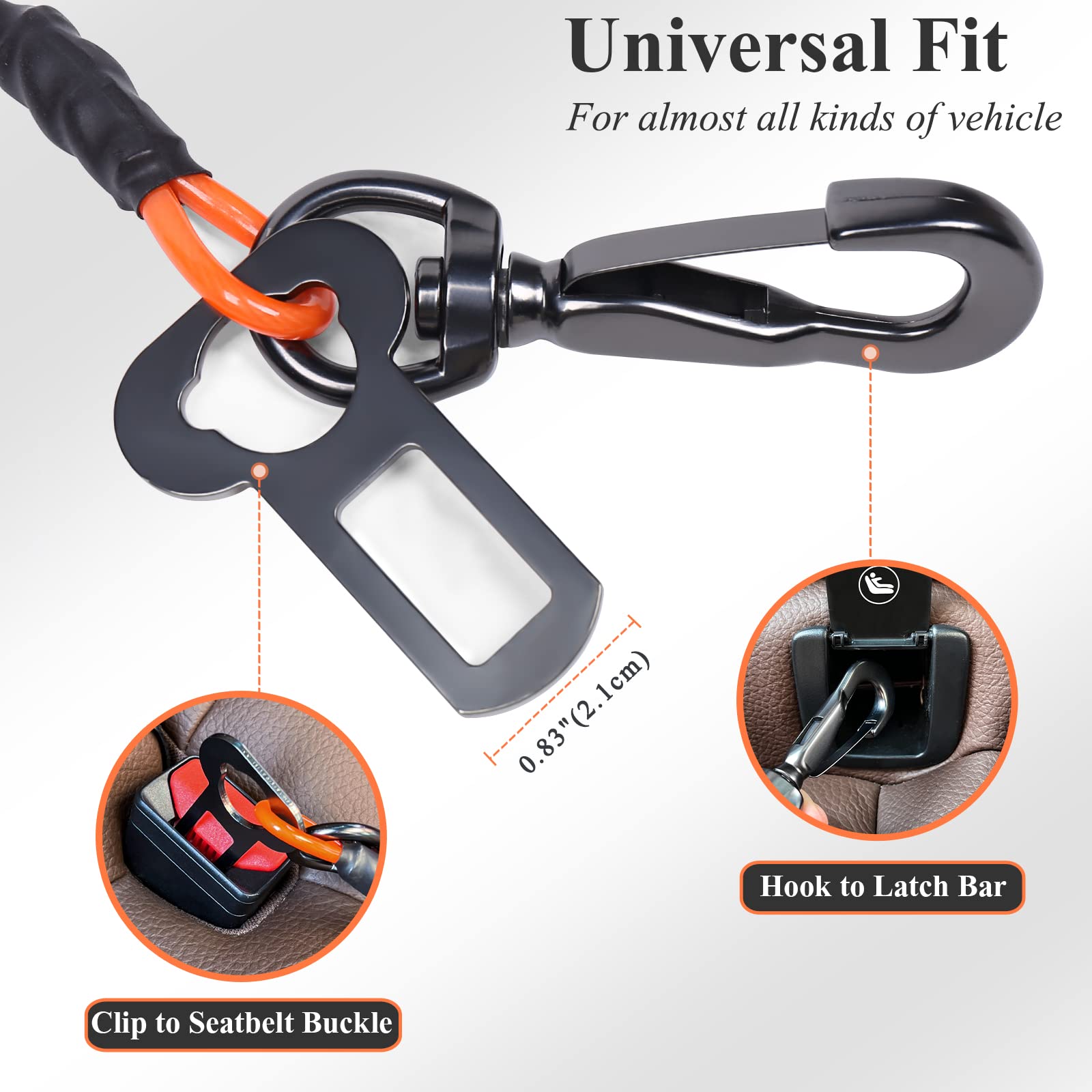 Vivaglory Dog Seat Belt, Chew Proof Multi-Functional Waterproof Dogs Safety Belt, Heavy Duty Steel Rope Pet Car Seatbelt Rrestra